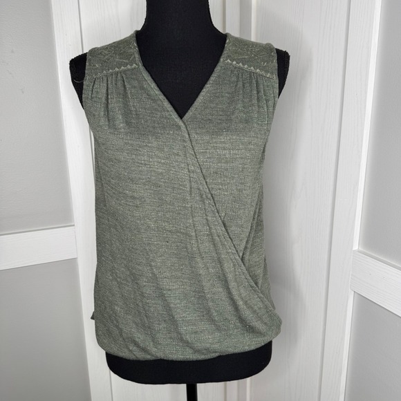Cable & Gauge Sweaters - Cable &‎ Gauge Womens Knit Sleeveless V-Neck Top Sz XS Dry Oregano